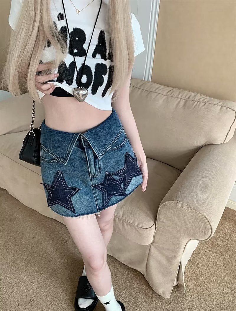 【bottoms】AラインデニムスカートG20938