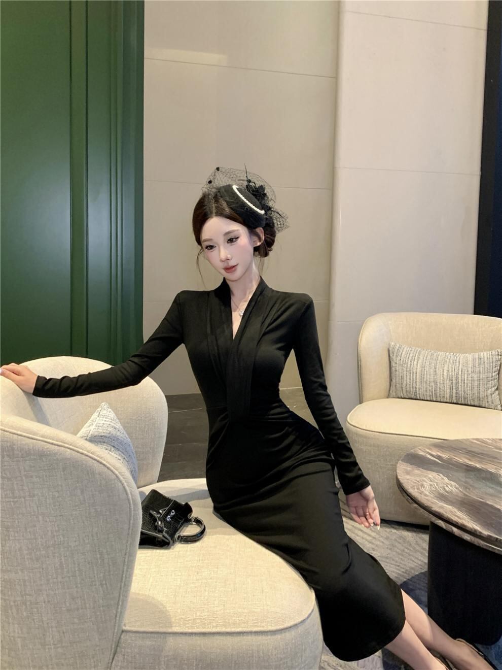 【dress】タイトロングワンピース Q7758