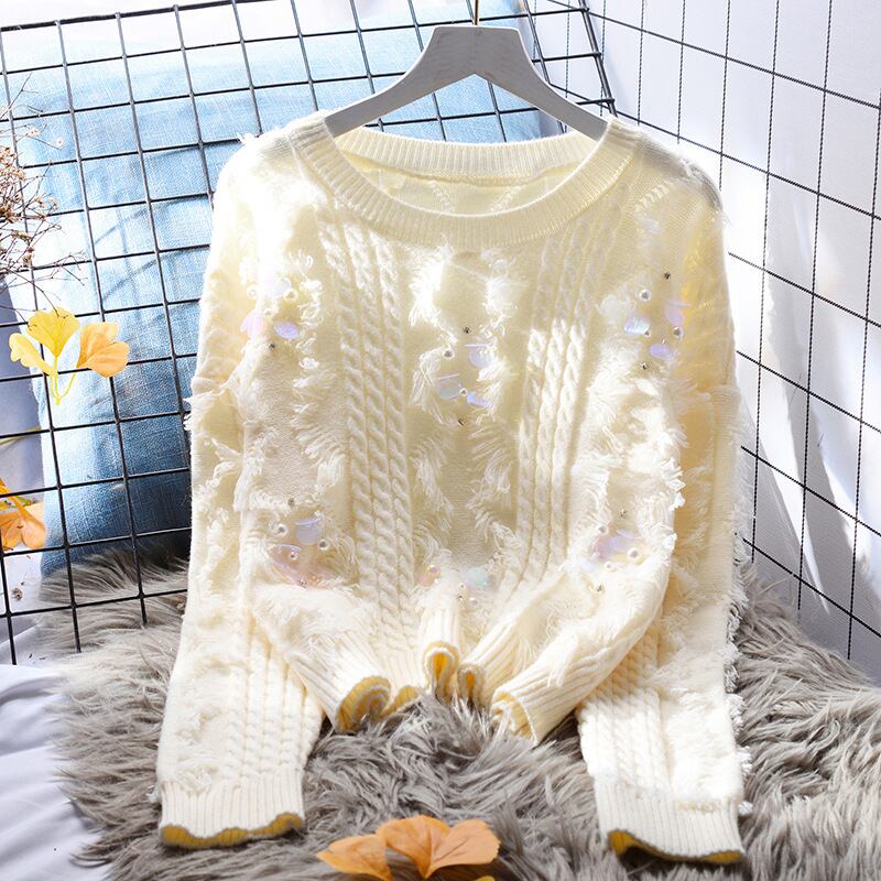 【tops】クルーネックニットセーター　M29188