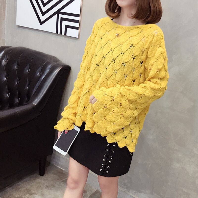 【tops】カットワークニットセーター　M18155