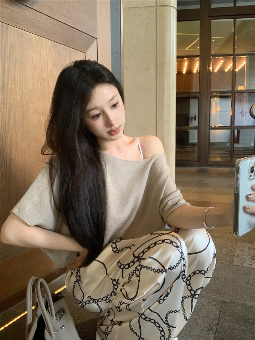 【tops】ニットTシャツ　M24593