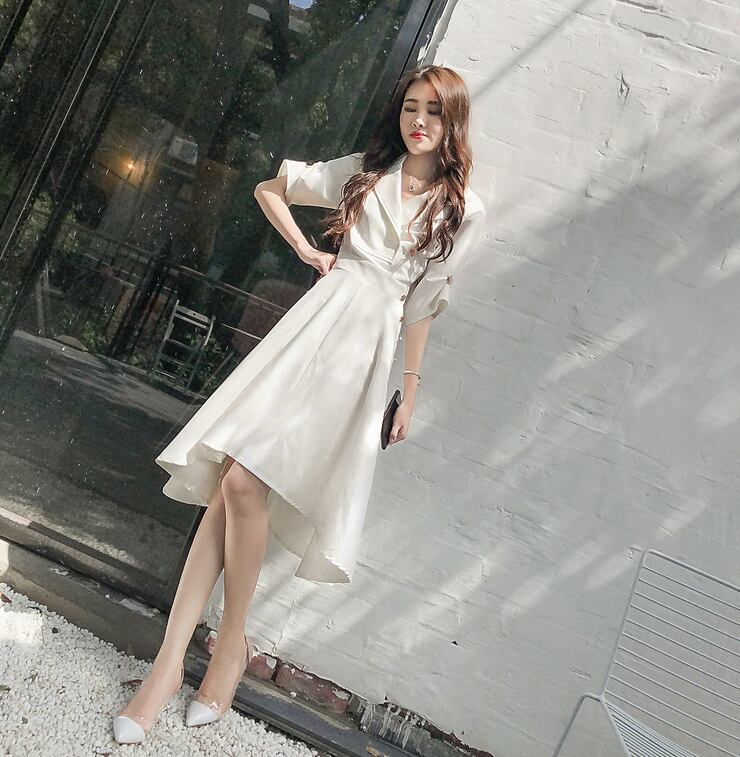 【dress】シンプル気質満点ファッションスウィート不規則着痩せワンピース G0176