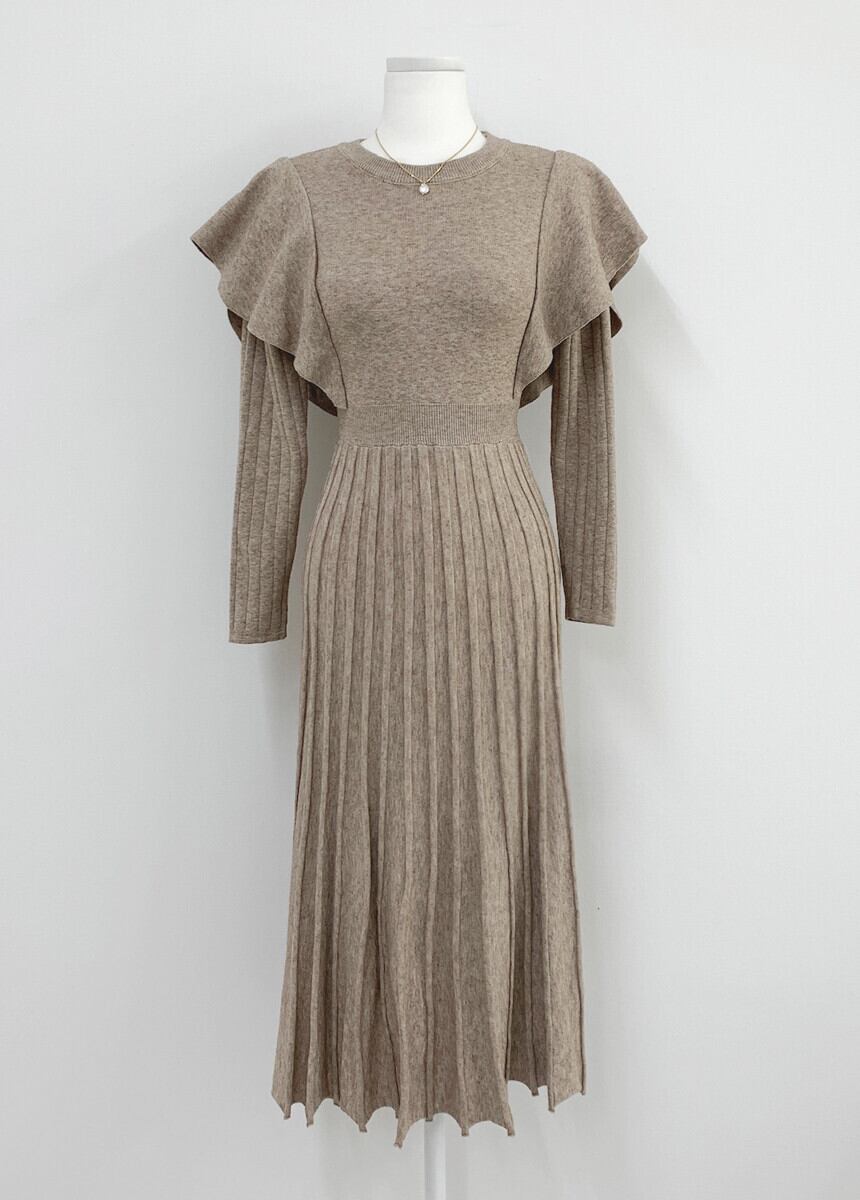 【dress】フリルニットワンピース　M26191