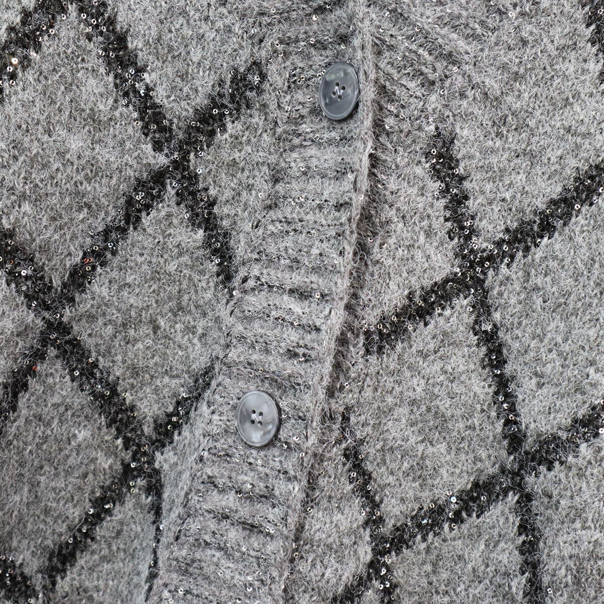 【outer】スパンコールニットカーデ　M27830
