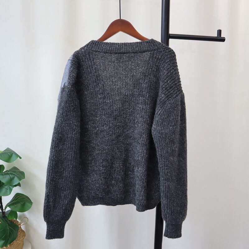 【outer】デニム切り替えニットカーデ　M27542