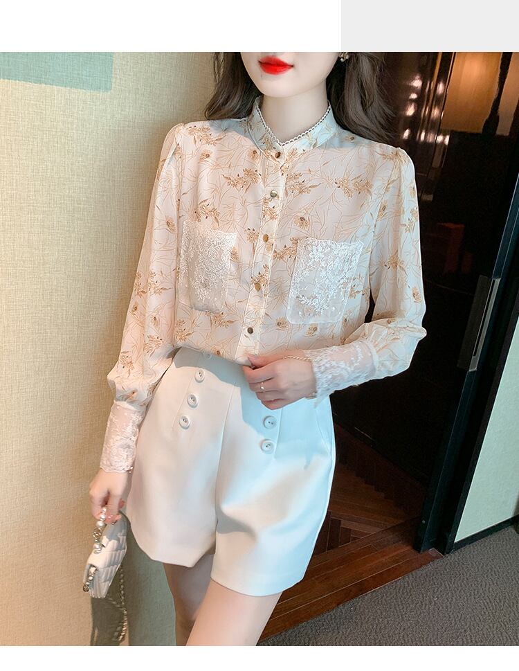 【tops】花柄シャツトップス　M18566