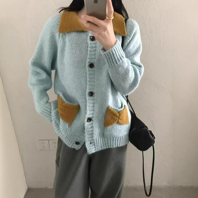 【outer】ニットカーディガン Q6998