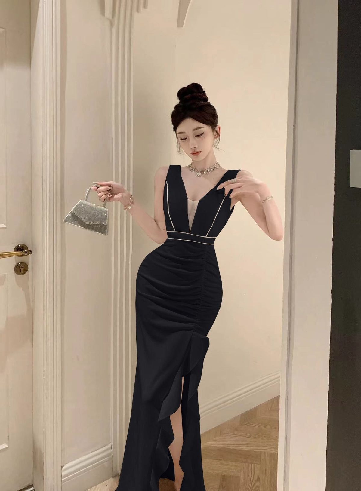 【dress】スリットワンピース　M24072