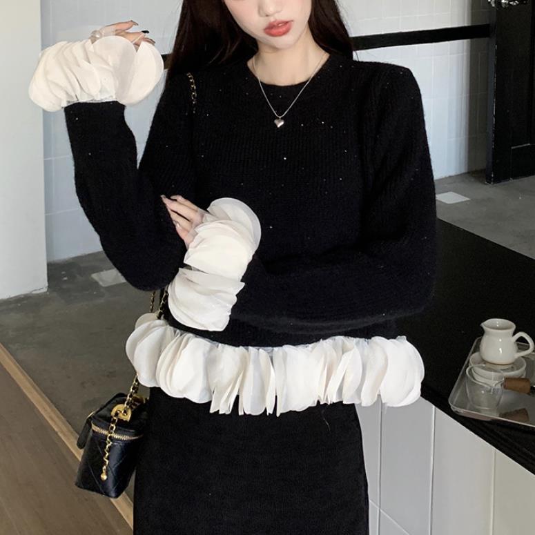 【tops】フレアスリーブニットセーターF6875