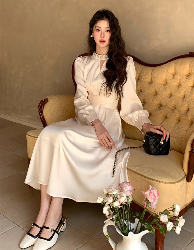 【dress】パールネックデートワンピース　N2982