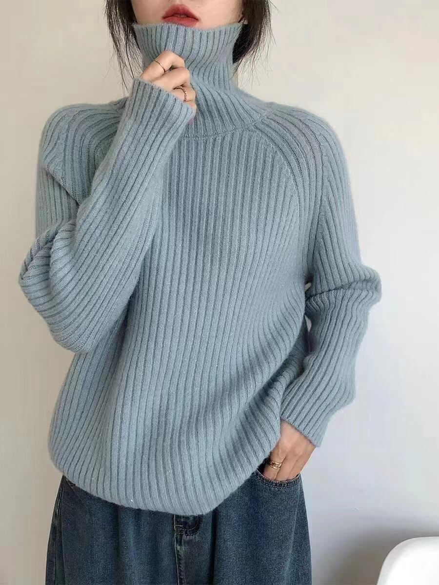 【tops】ハイネックニットトップス　M18837