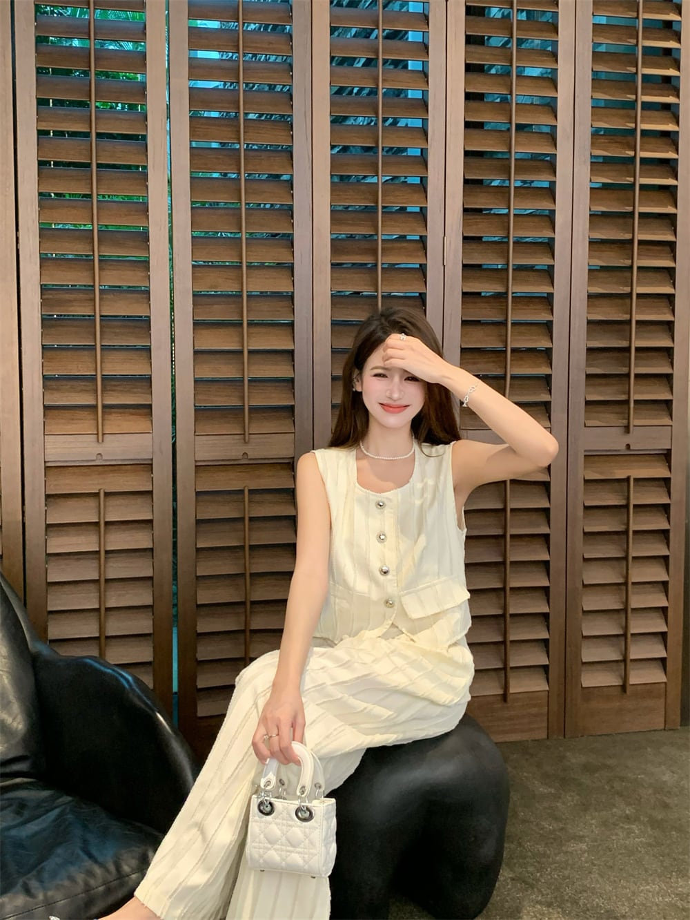 【set】ジレ×ワイドパンツセット　M24277