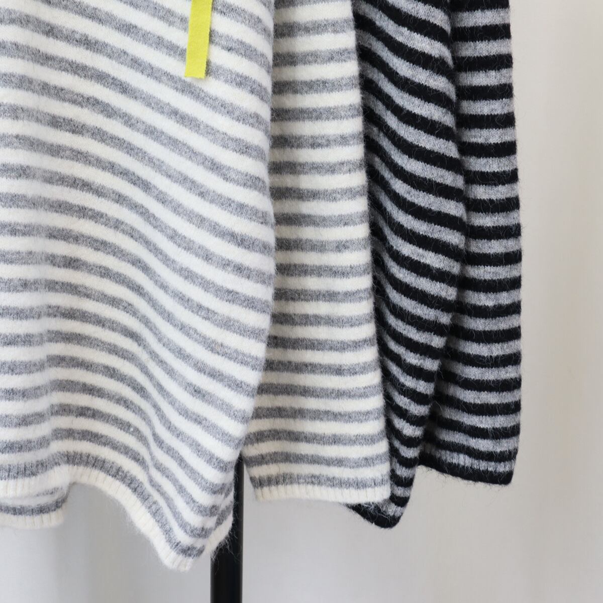 【tops】ボーダー柄ニットセーター　M28398