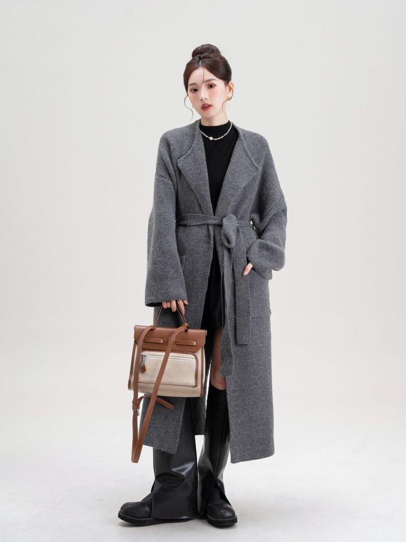【outer】ロング丈ニットカーデ　M27146