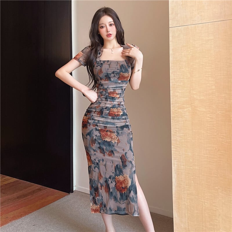 【dress】プリントワンピース　M25258