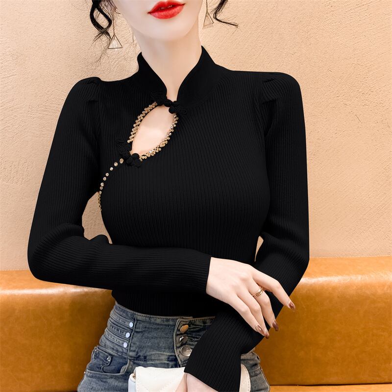 【tops】ビジューニットトップス　M28708