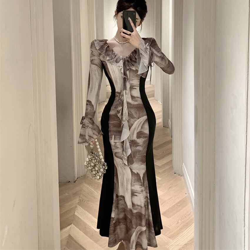 【dress】ドッキングフリルワンピース　M29500