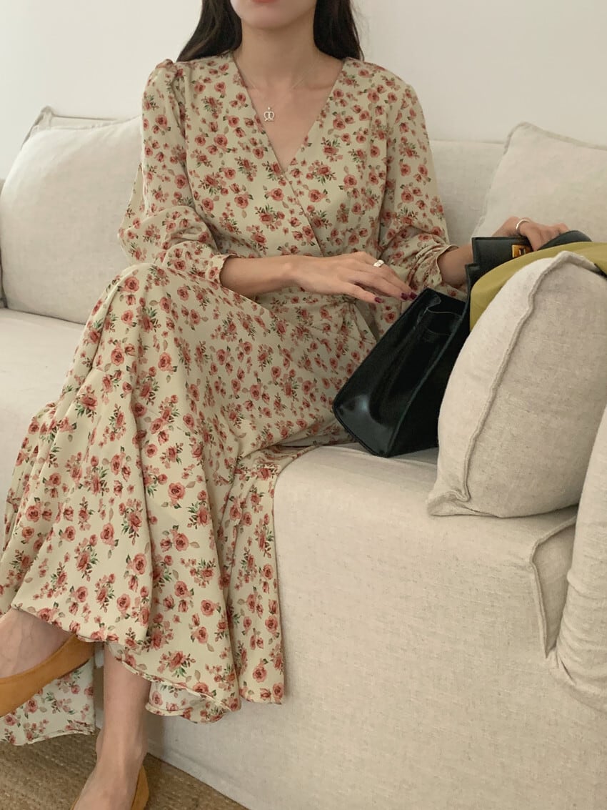 【dress】花柄ワンピース　M25690
