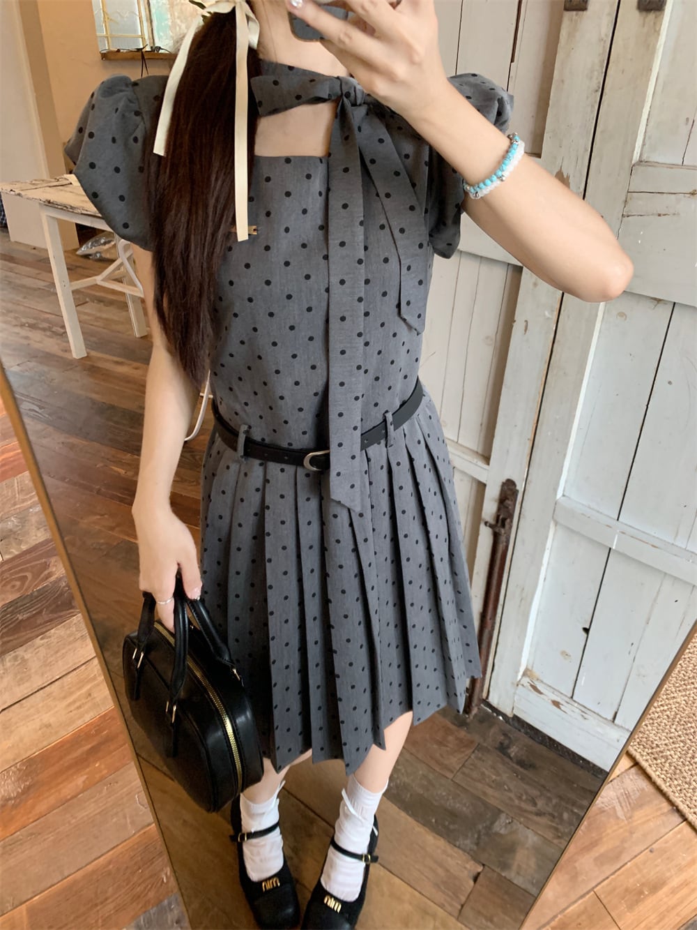 【dress】ドット柄ワンピース　M25216