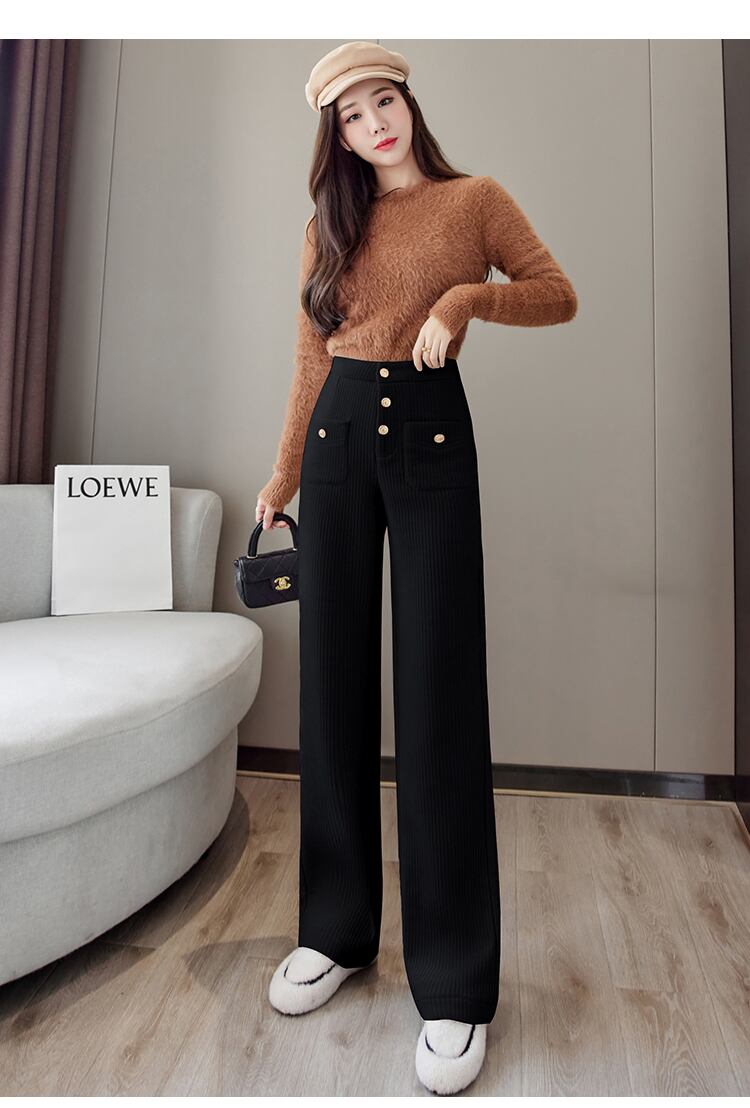 【bottoms】秋冬新作!気質満点レトロ厚手裏起毛着痩せハイウエストガウチョパンツ G4502