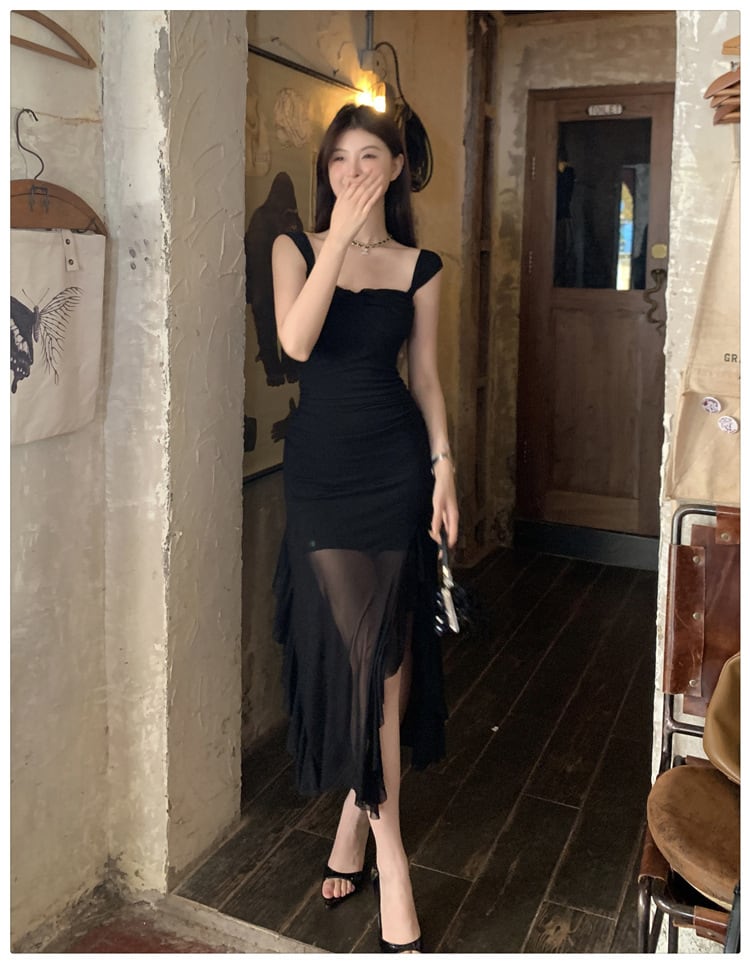 【dress】チュールドッキングワンピース　M24495
