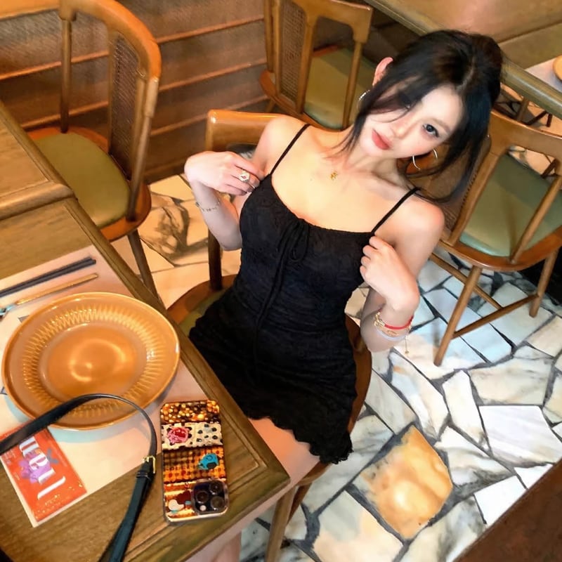 【dress】リボン付きキャミワンピース Q8327