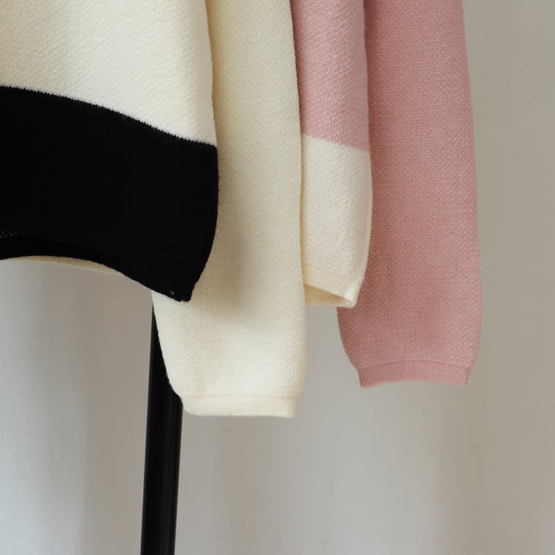 【outer】配色ニットカーデ　M28518
