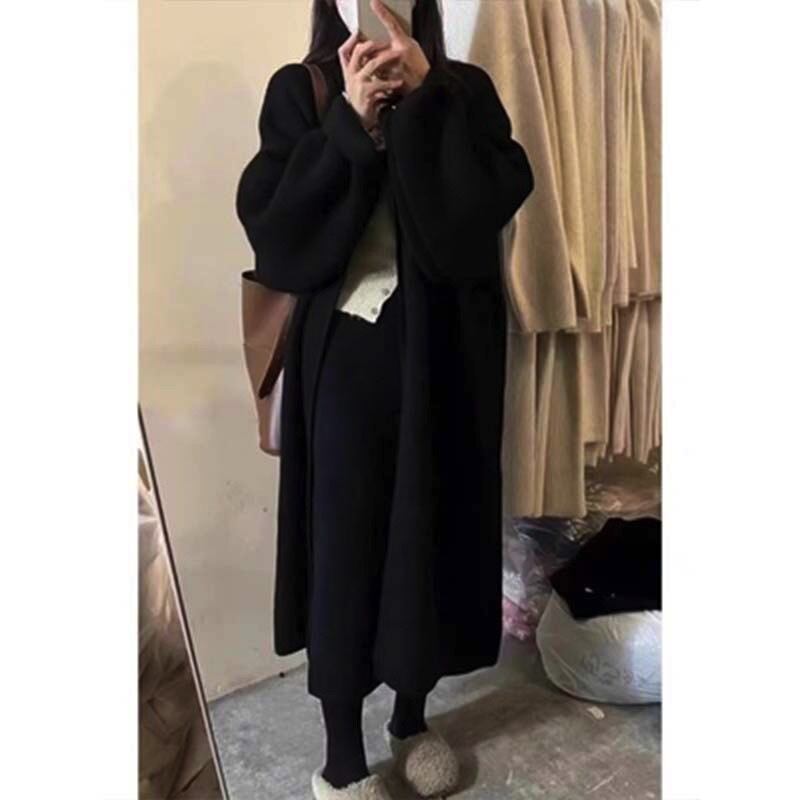 【outer】ロング丈無地ニットカーデ　M18059