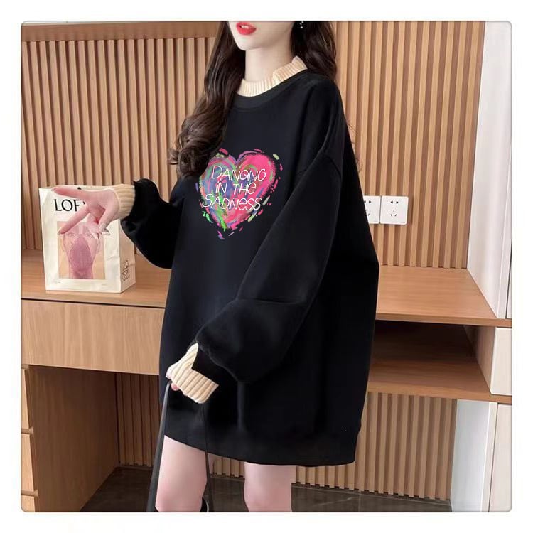 【tops】裹起毛プリントプルオーバー　M28815