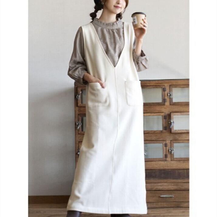 【dress】Vネックベストワンピース　M28037