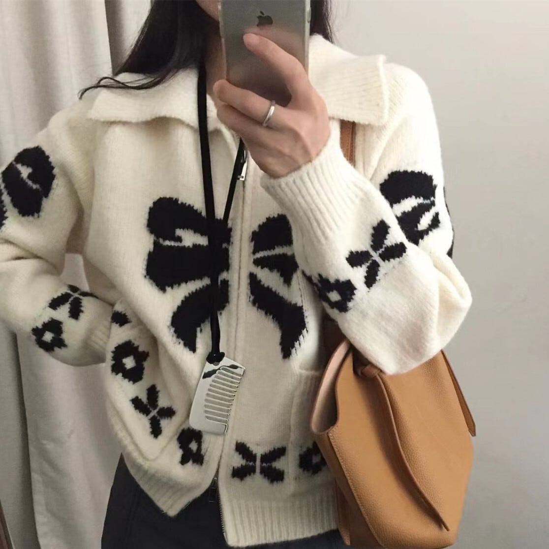 【outer】ファスナーニットカーデ　M26287