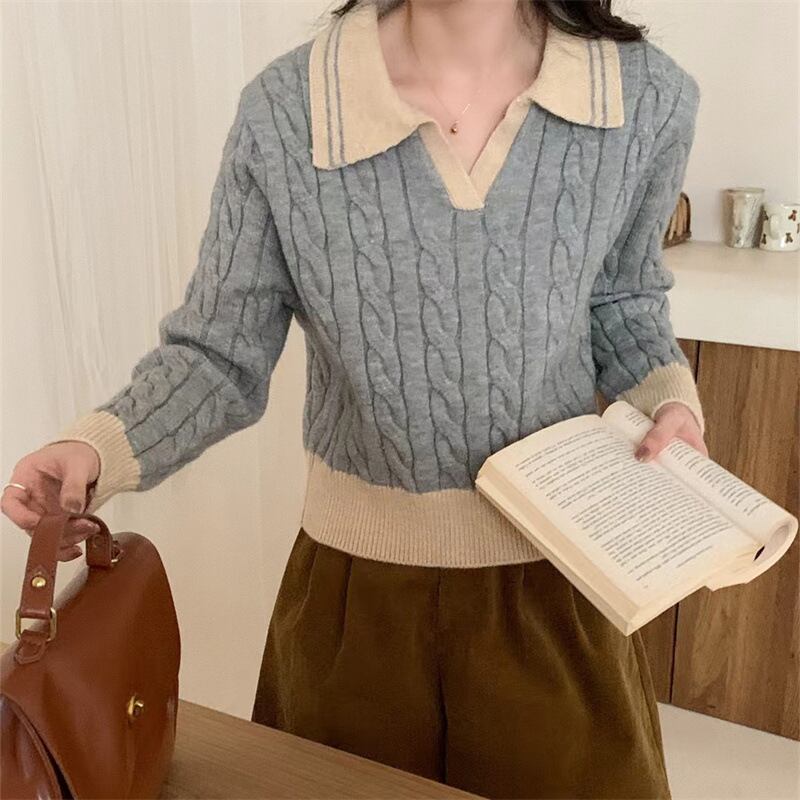 【tops】POLOネックニットセーター　M27279