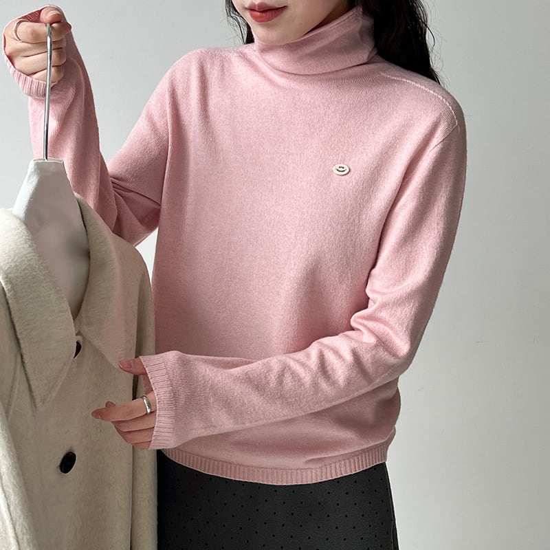 【tops】ハイネックニットトップス Q7090