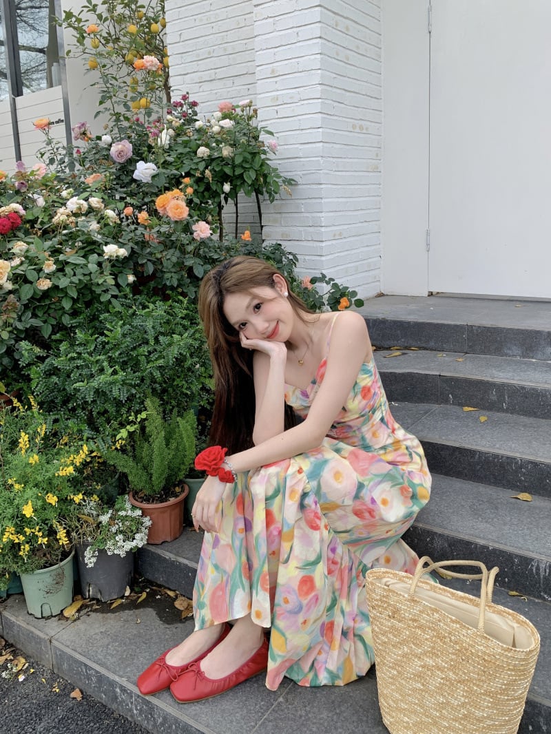 【dress】花柄キャミワンピース　M25317