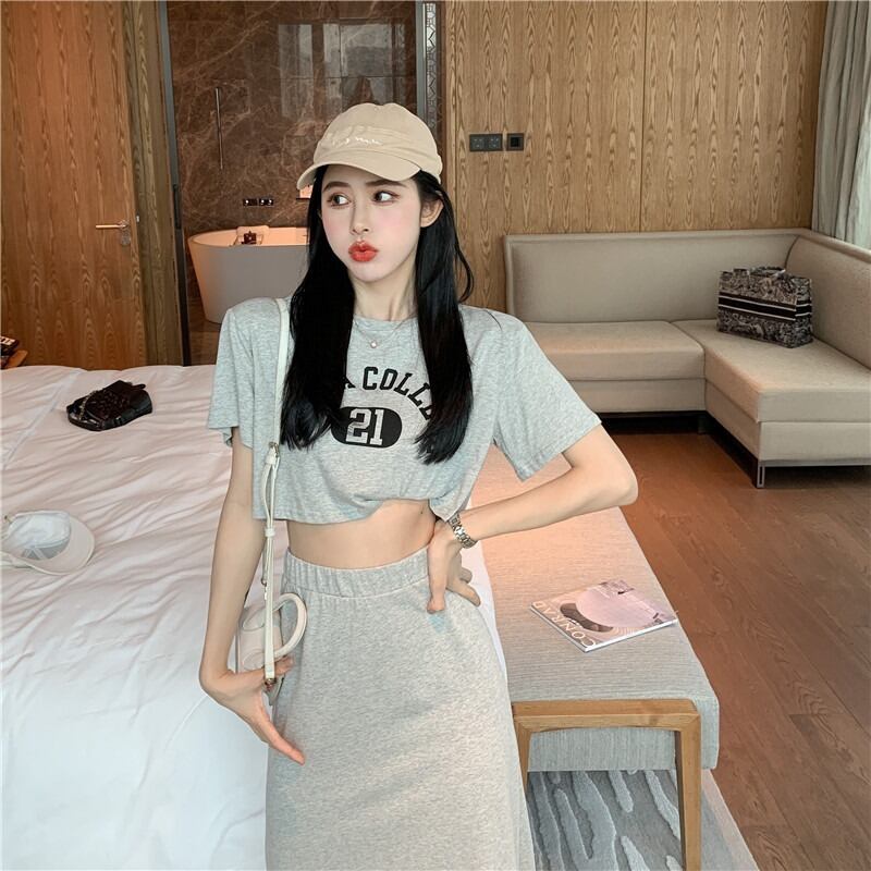 【set】プリントTシャツ+スカート２点セットG21289
