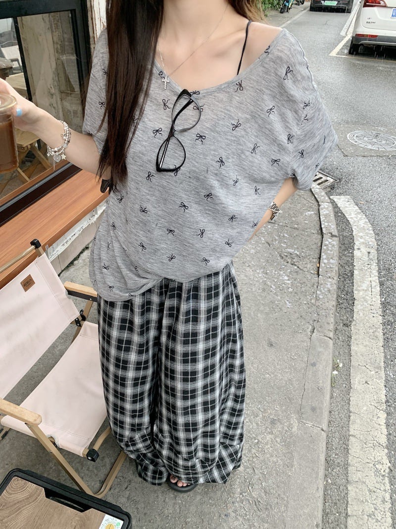 【set】Tシャツ×カジュアルパンツセット　M25139
