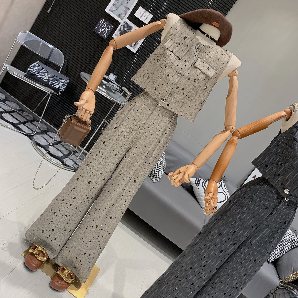 【set】ノースリーブトップス×ワイドパンツセット　M24990