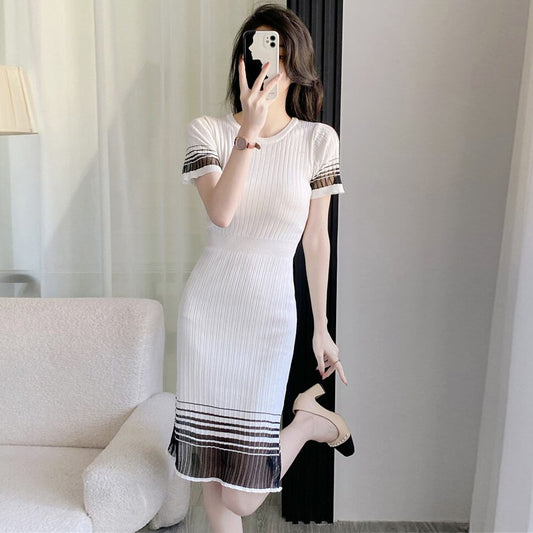 【dress】ラウンドネックニットワンピース G21131