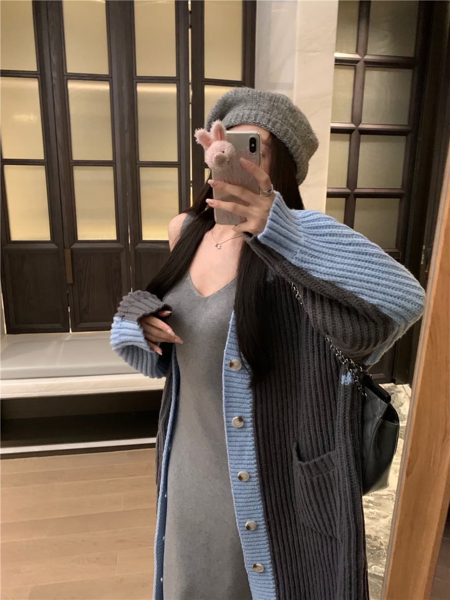 【outer】ロング丈ニットカーデ　M28185
