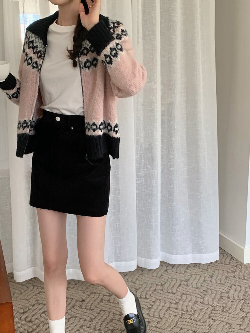 【outer】ファスナーニットカーデ　M27117