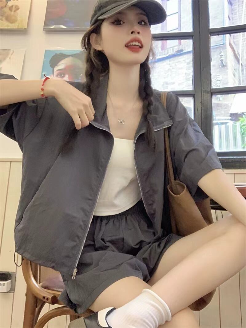 【set】カーディガンアウター+ショートパンツ２点セットG21286