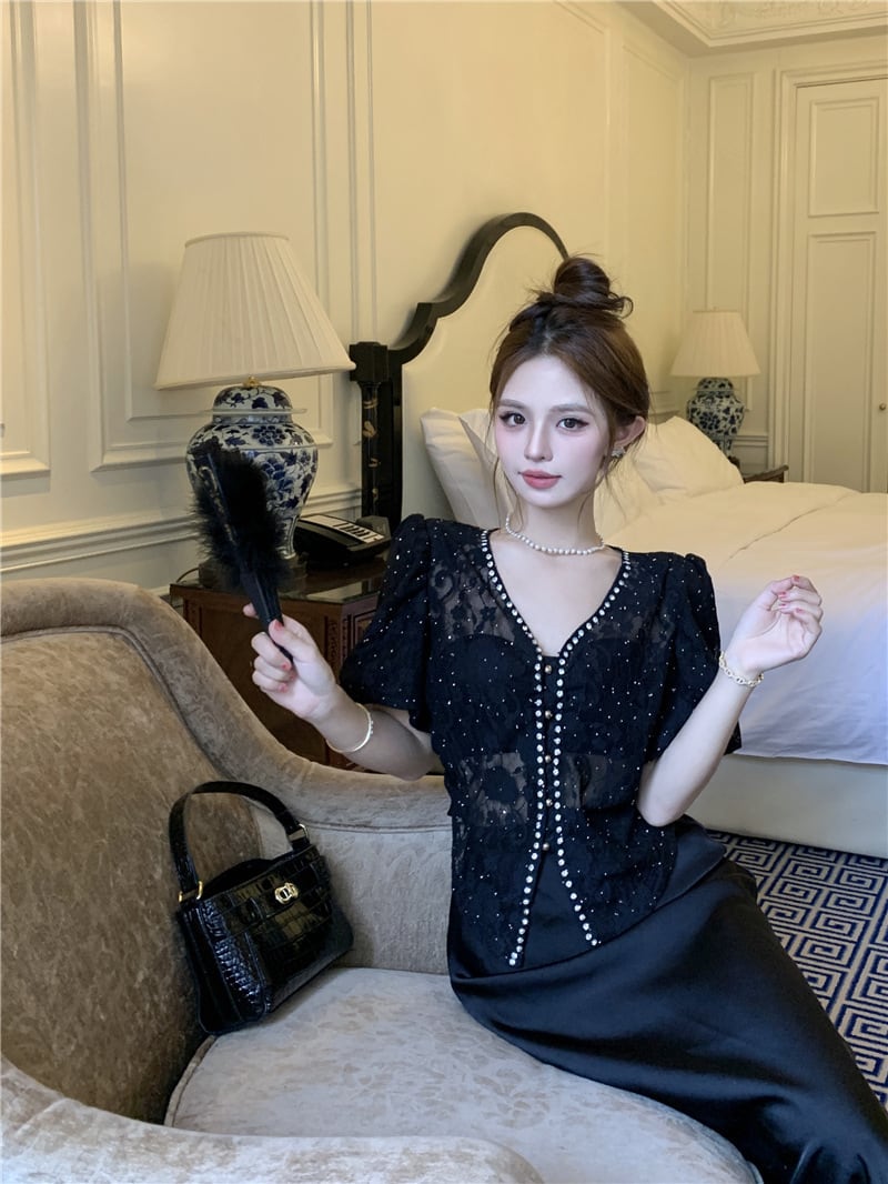 【tops】ダイヤモンドレースブラウスG21549