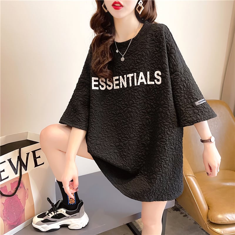 【tops】ラウンドネック半袖英字柄人気ゆったり着回しＴシャツF4969