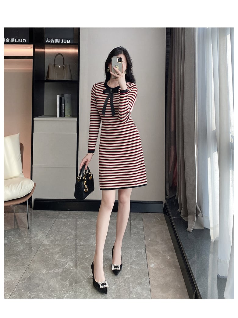 【dress】ボーダー柄ワンピース　M25482