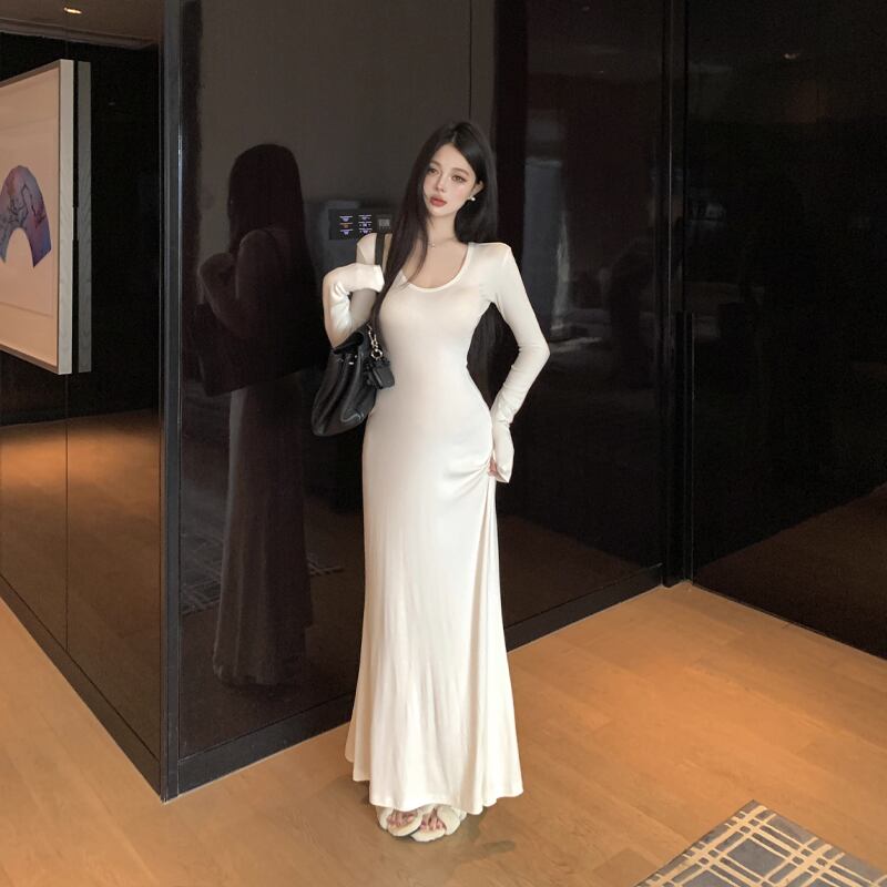 【dress】タイトロングワンピース Q7020