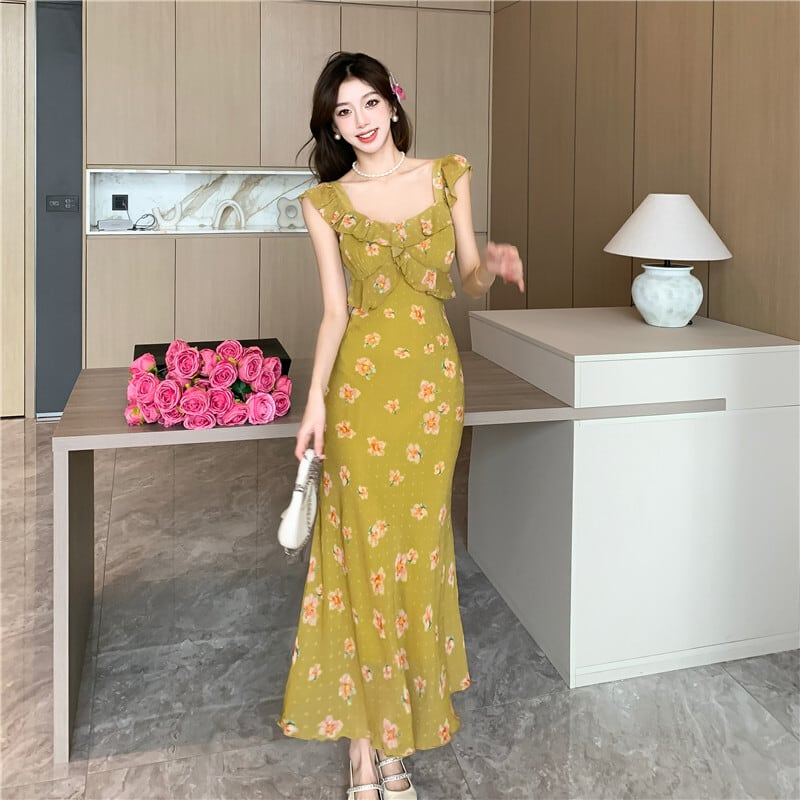 【dress】ノースリーブ花柄ワンピース G21261