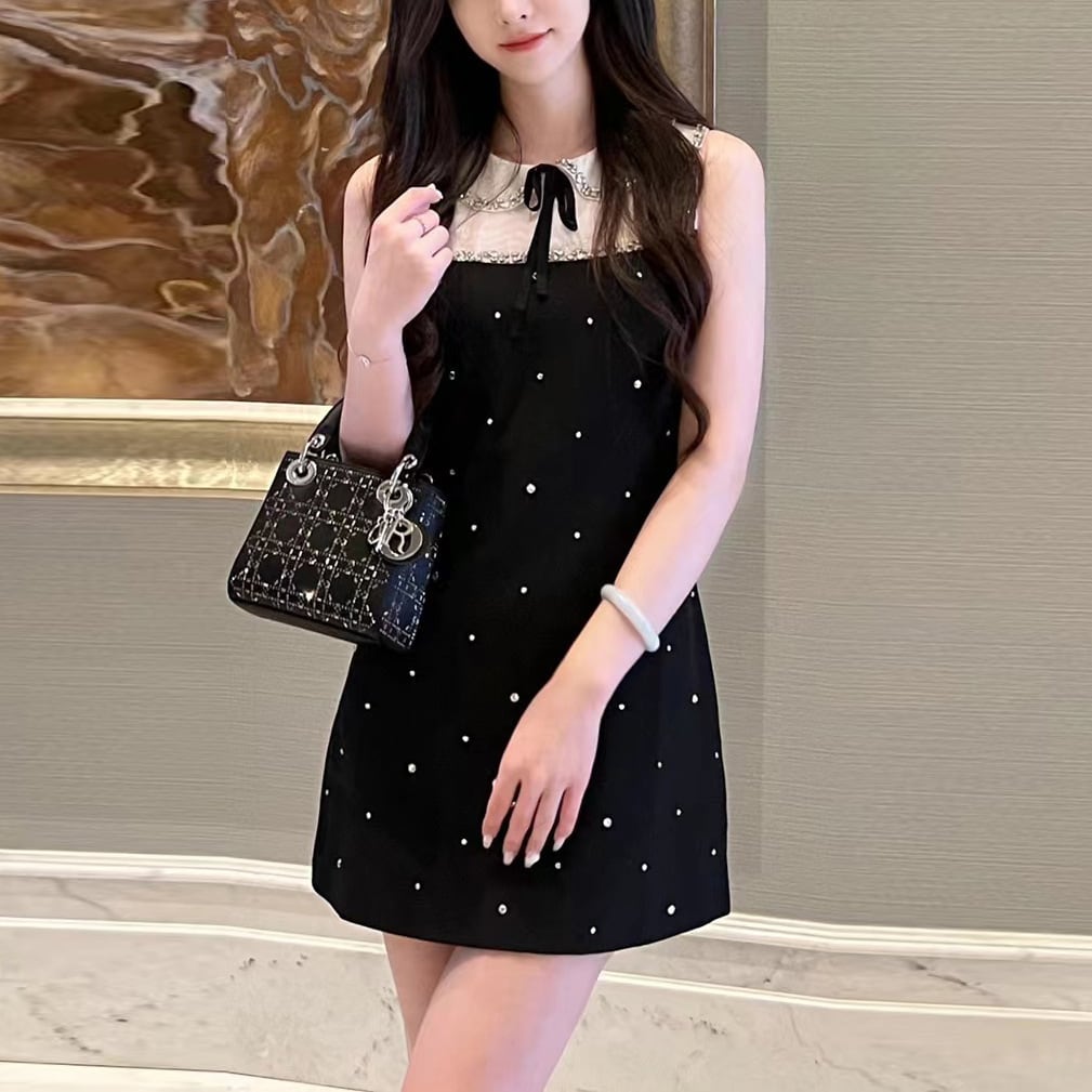 【dress】ビジューノースリーブワンピース　M30039