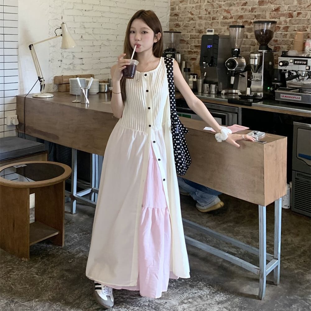 【set】ノースリーブワンピース×スカートセット　M24998