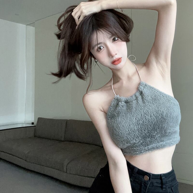 【tops】シャギーホルターネックトップス　M29361
