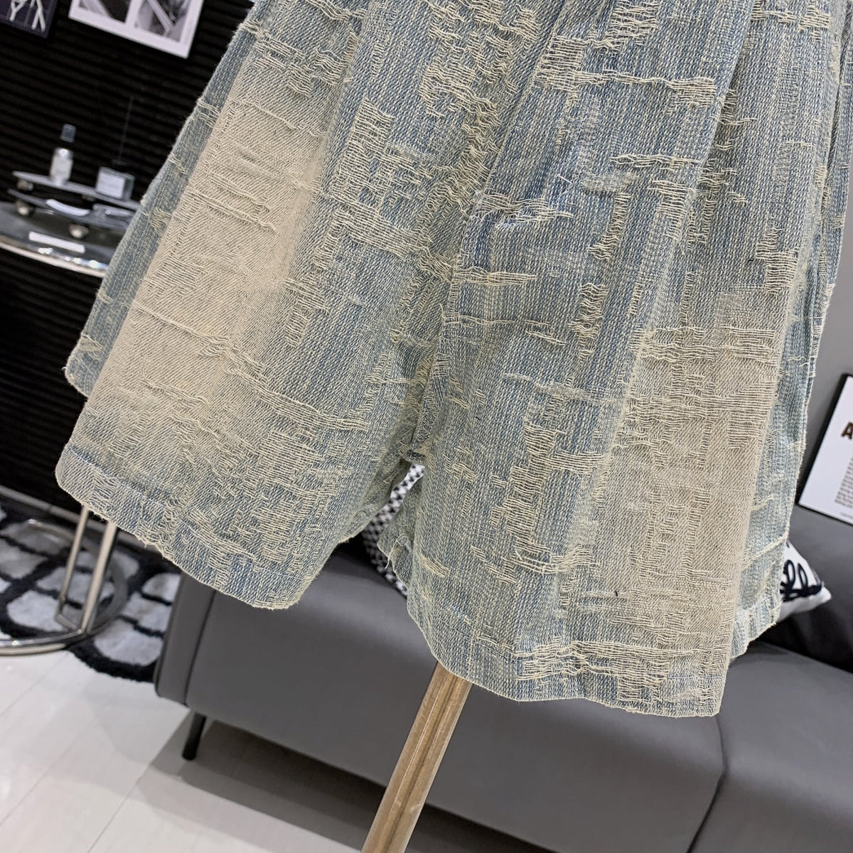 【set】レースデニムベスト×ショートパンツセット　M24776